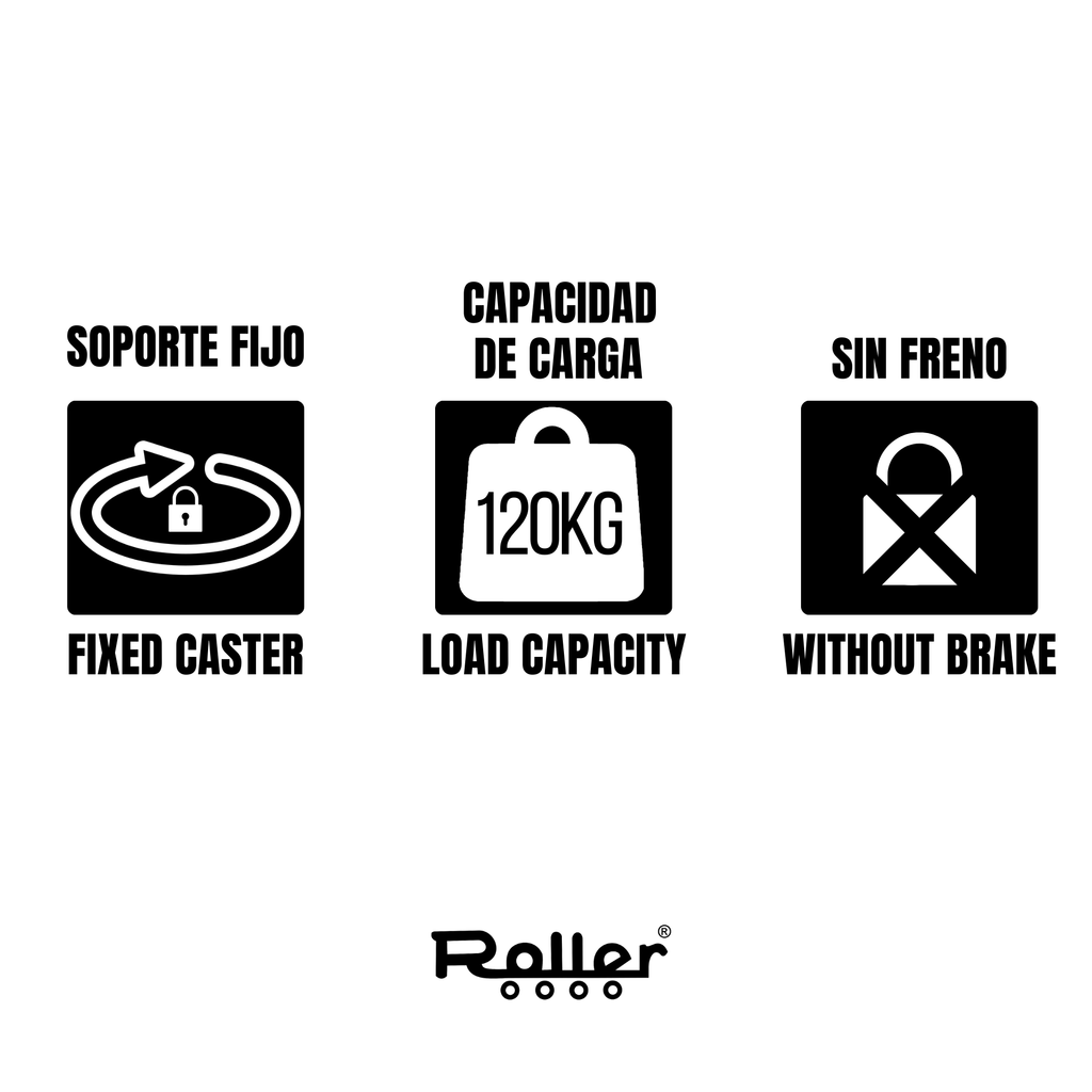Rodachin fijo en nylon 2´´