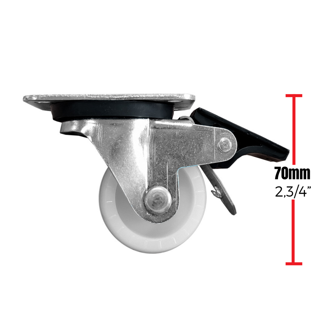 Rodachin giratorio en nylon con freno pedal 2´´